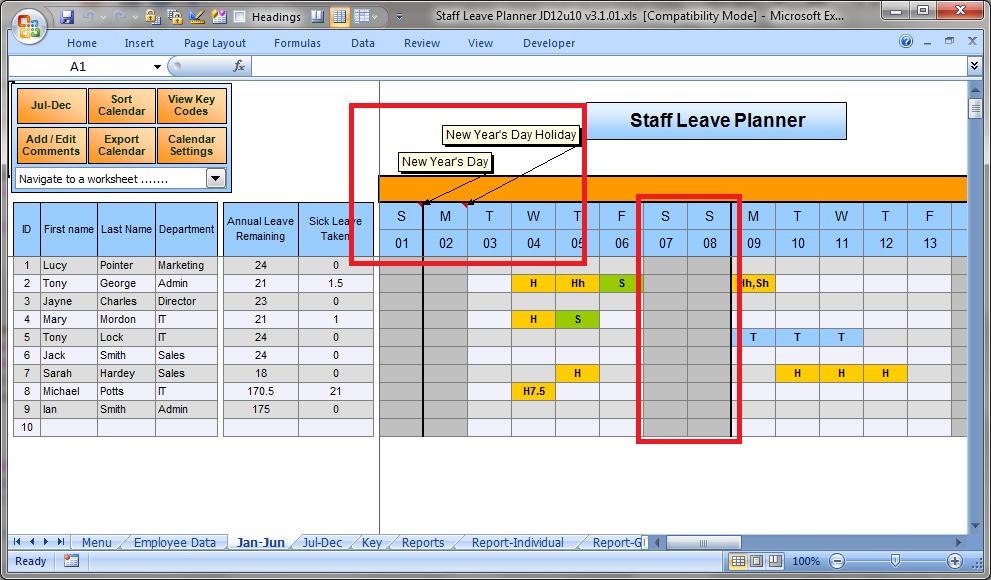 Leave Plan Template Excel Free Printable Templates