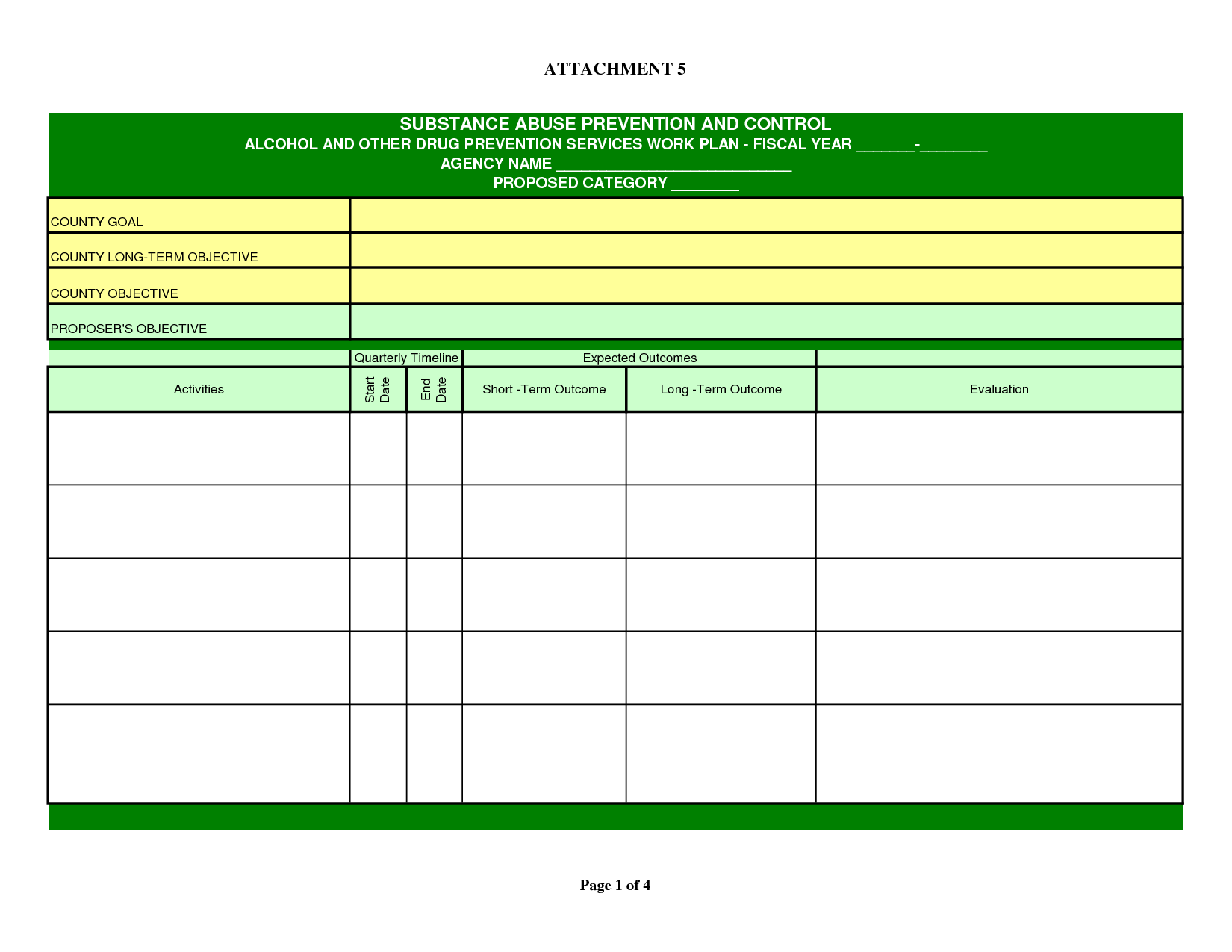 Annual Work Plan Template Doc Printable Schedule Template