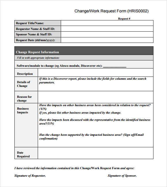 Change Request Template Excel Printable Schedule Template