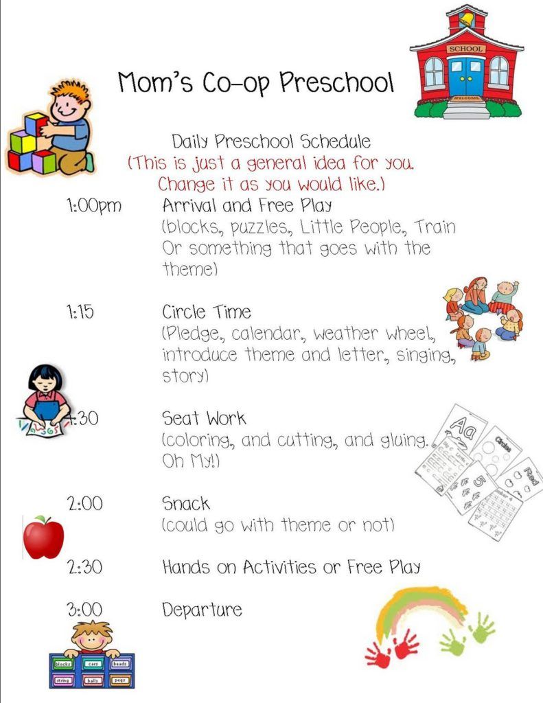 Daily Schedule Template For Preschool Printable Schedule Template