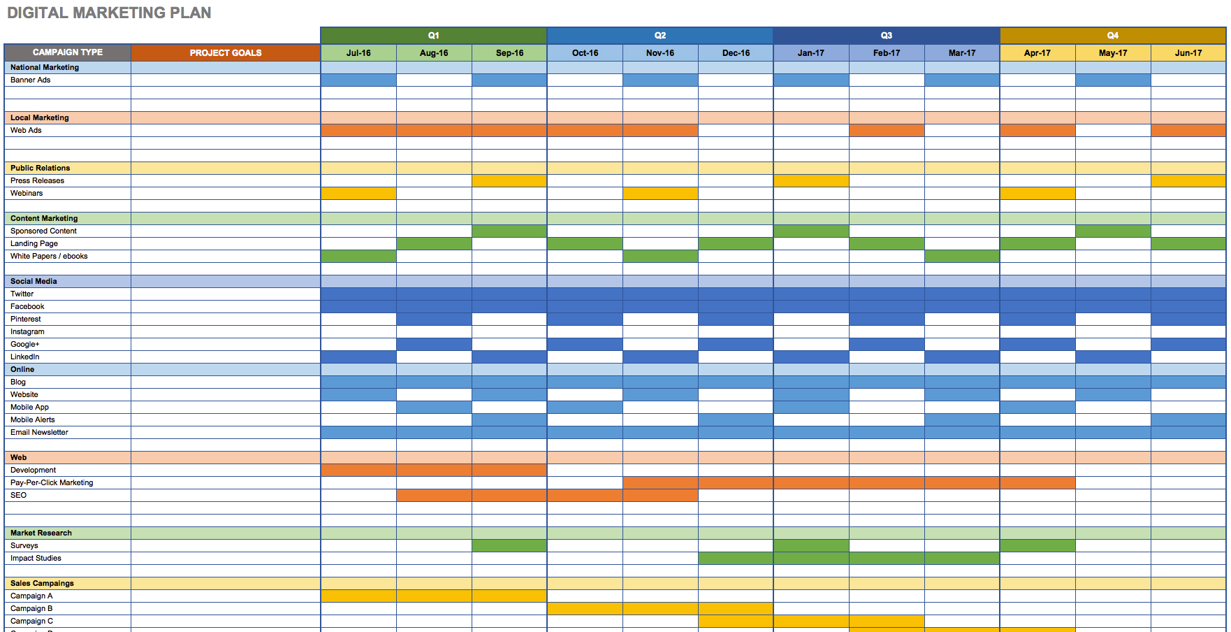 Marketing Schedule Template Excel Printable Schedule Template