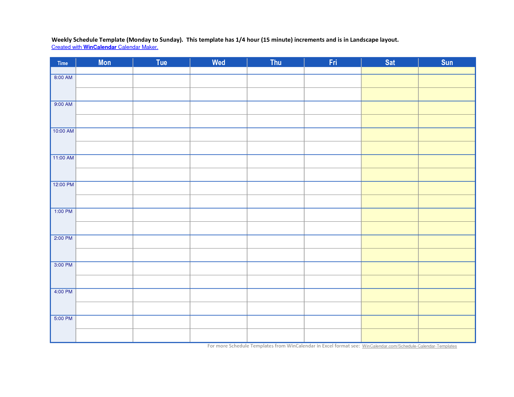 Schedule Maker Template Excel Printable Schedule Template