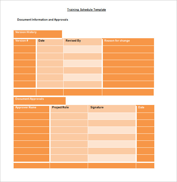 Training Schedule Template Word Printable Schedule Template