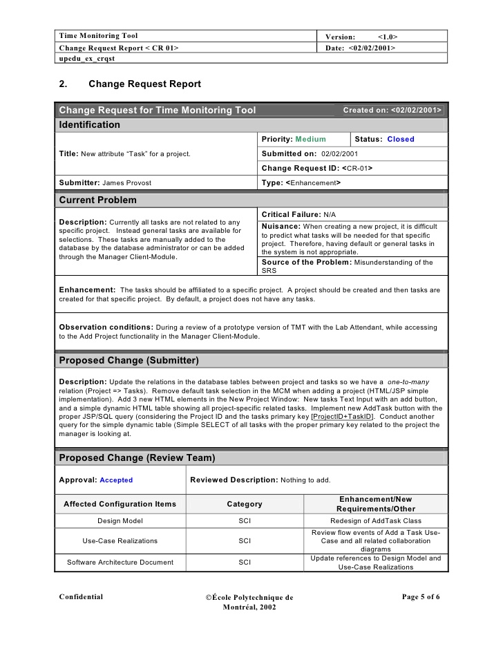 Change Request Template Excel Printable Schedule Template