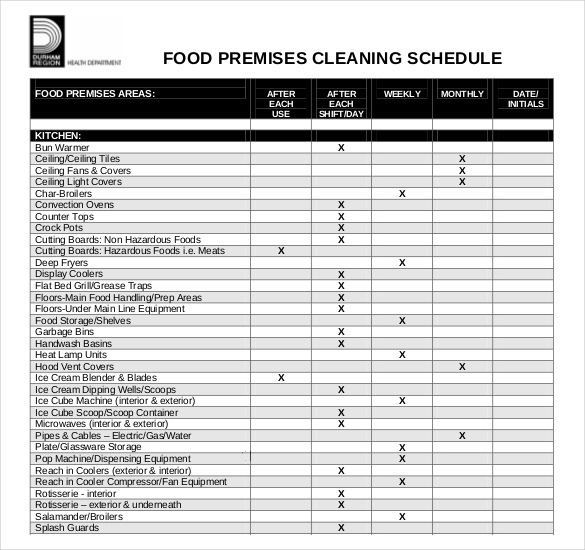 Cleaning Checklist Template Word