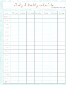 Cute Class Schedule Template | printable schedule template