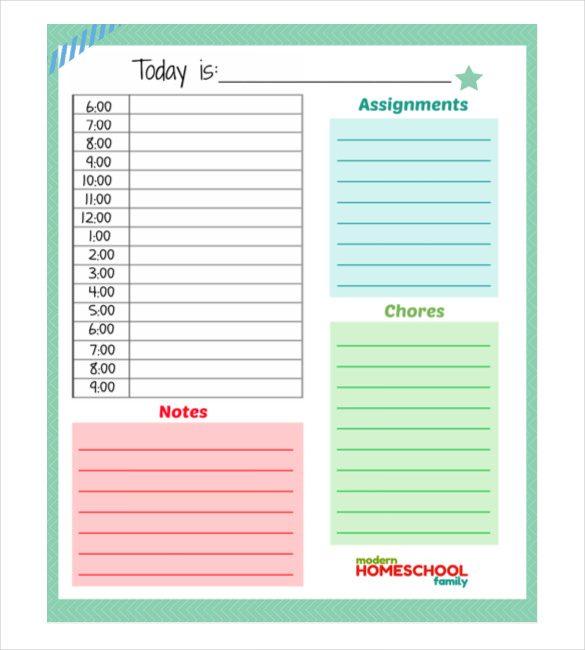 Daily Schedule Template Pdf Printable Schedule Template