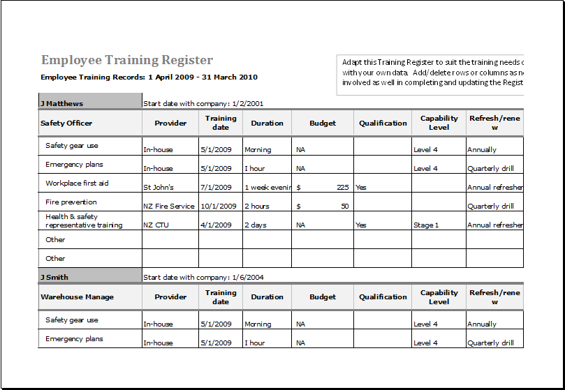 Employee Training Schedule Template Excel Printable Schedule Template