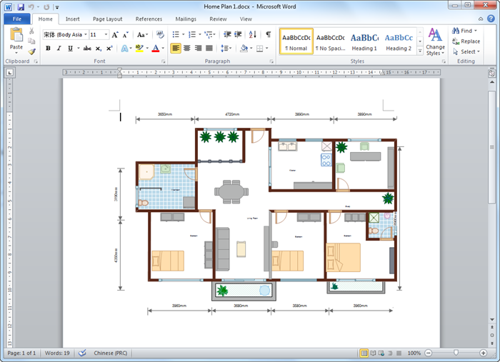 draw floor plan on microsoft office