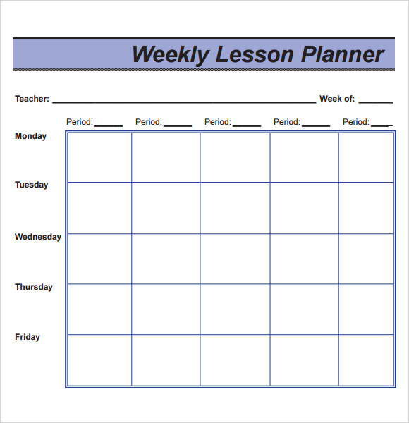 Lesson Plan Template Pdf Weekly Printable Schedule Template