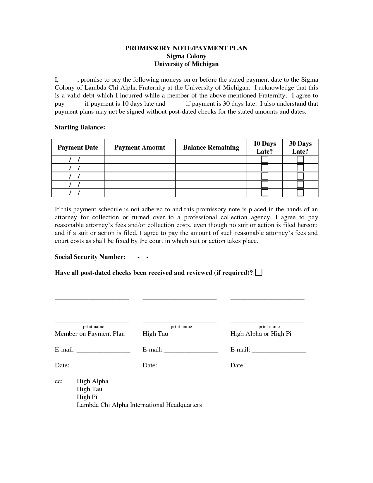 Payment Plan Agreement Template