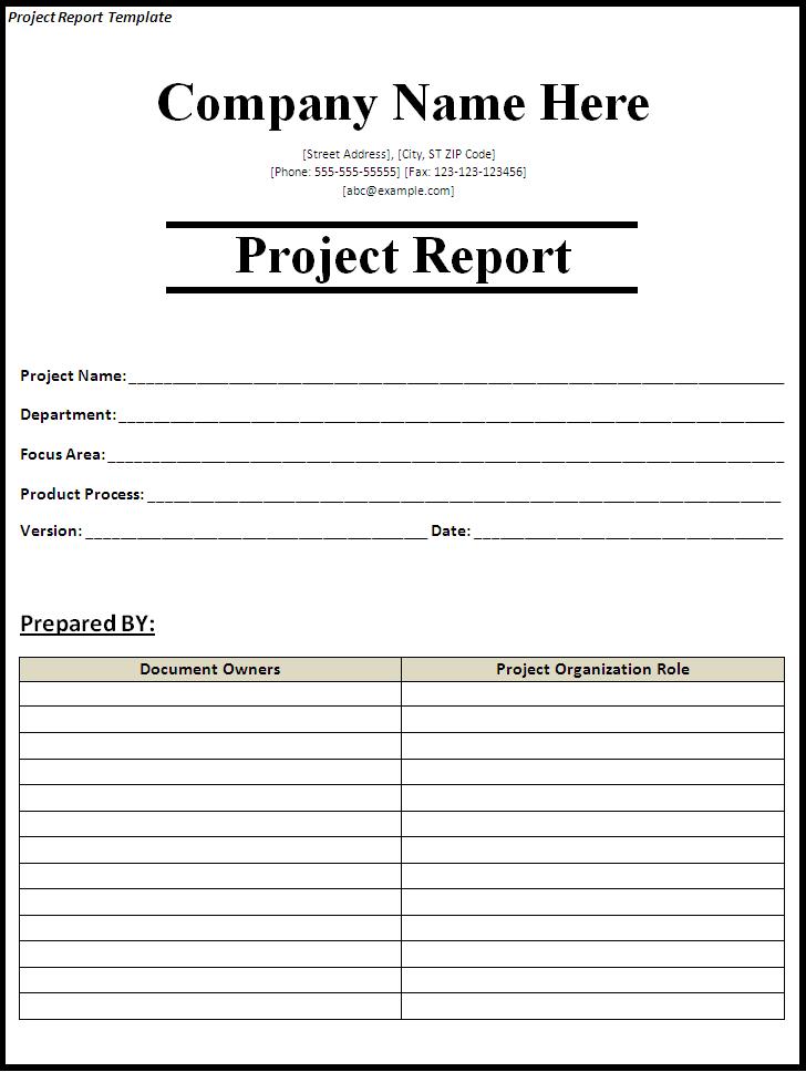 Project Report Template Word Printable Schedule Template