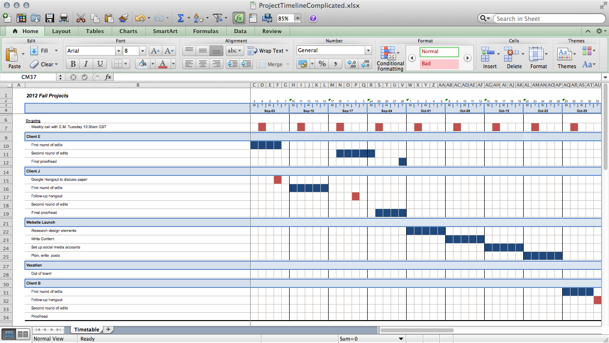 How To Make A Project Timeline In Excel Design Talk