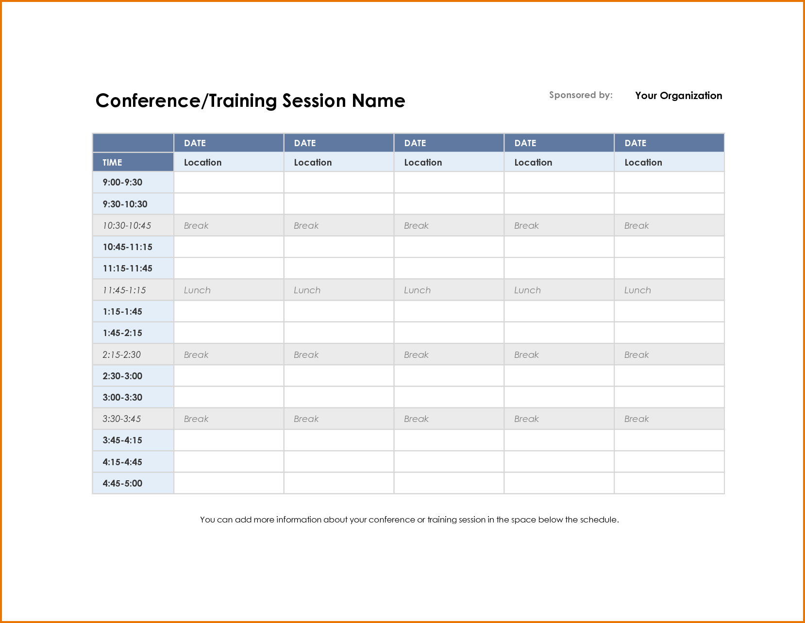 3 meeting schedule template | Divorce Document