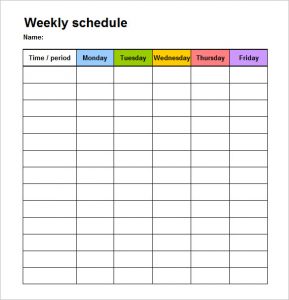 Schedule Block Template | printable schedule template