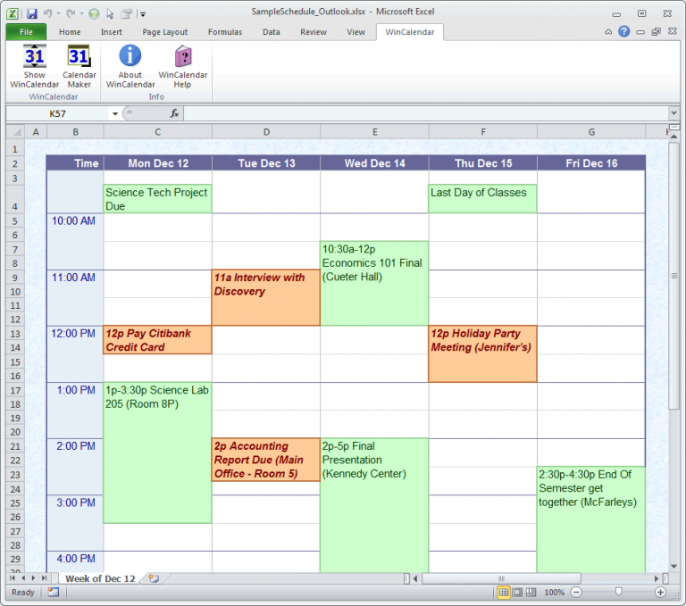 Schedule Maker Template Excel | printable schedule template