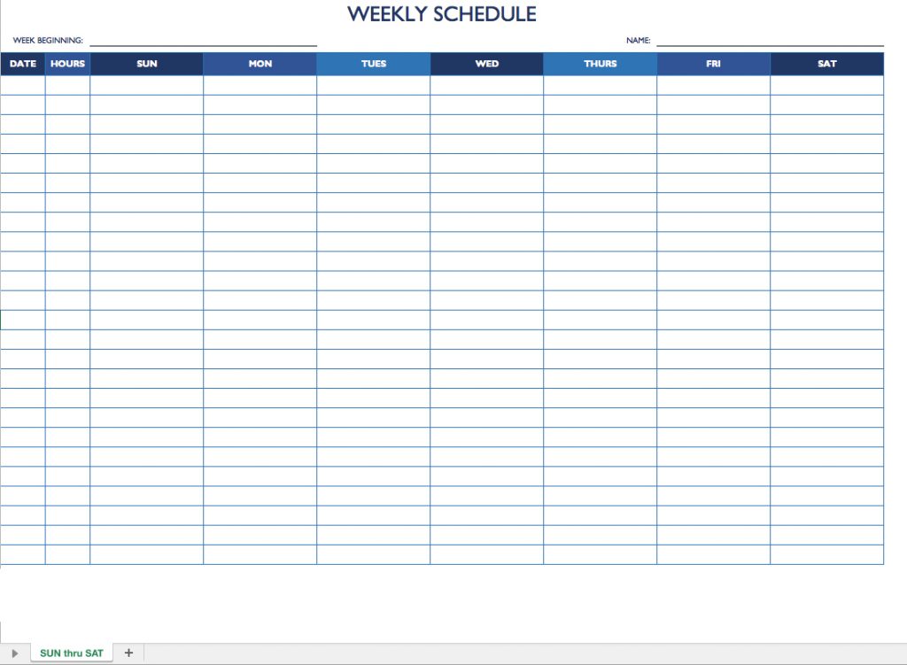 Schedule Of Works Template Free | printable schedule template