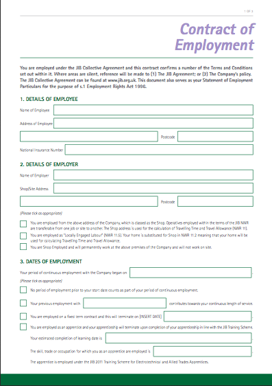 Fill In Blank Printable Employment Contract Template - Printable ...