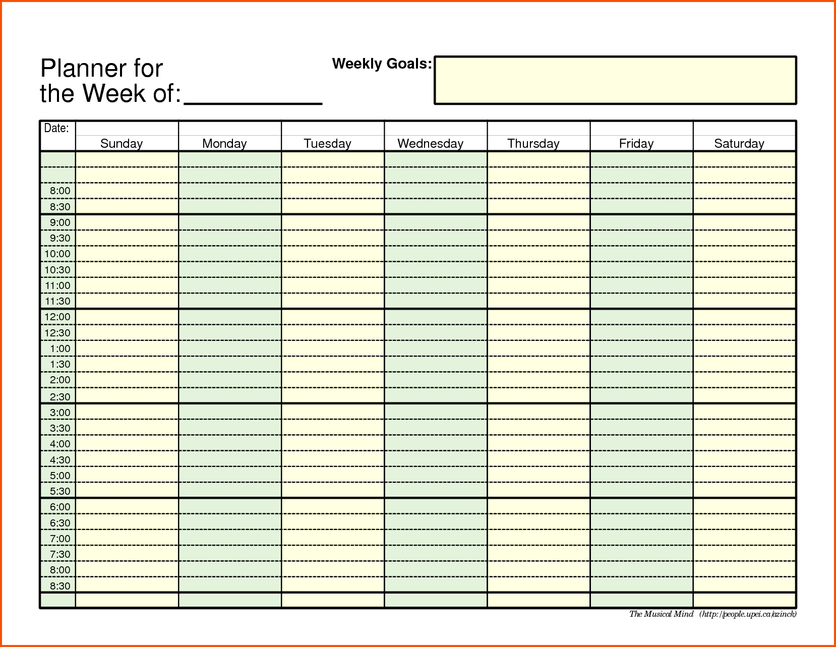 Weekly Schedule Template Pdf Printable Schedule Template