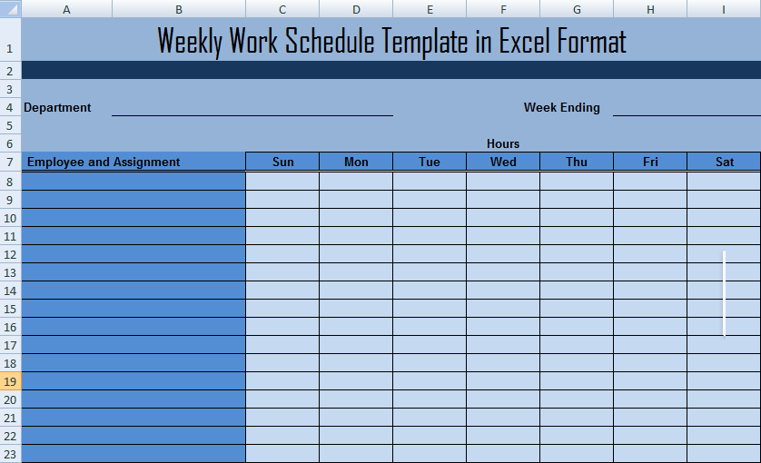 work schedule maker excel