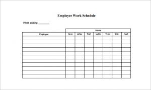 Work Schedule Template Pdf – printable schedule template